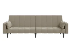 Sofá-cama 2 lugares com duas almofadas veludo cinzento-claro PT887803