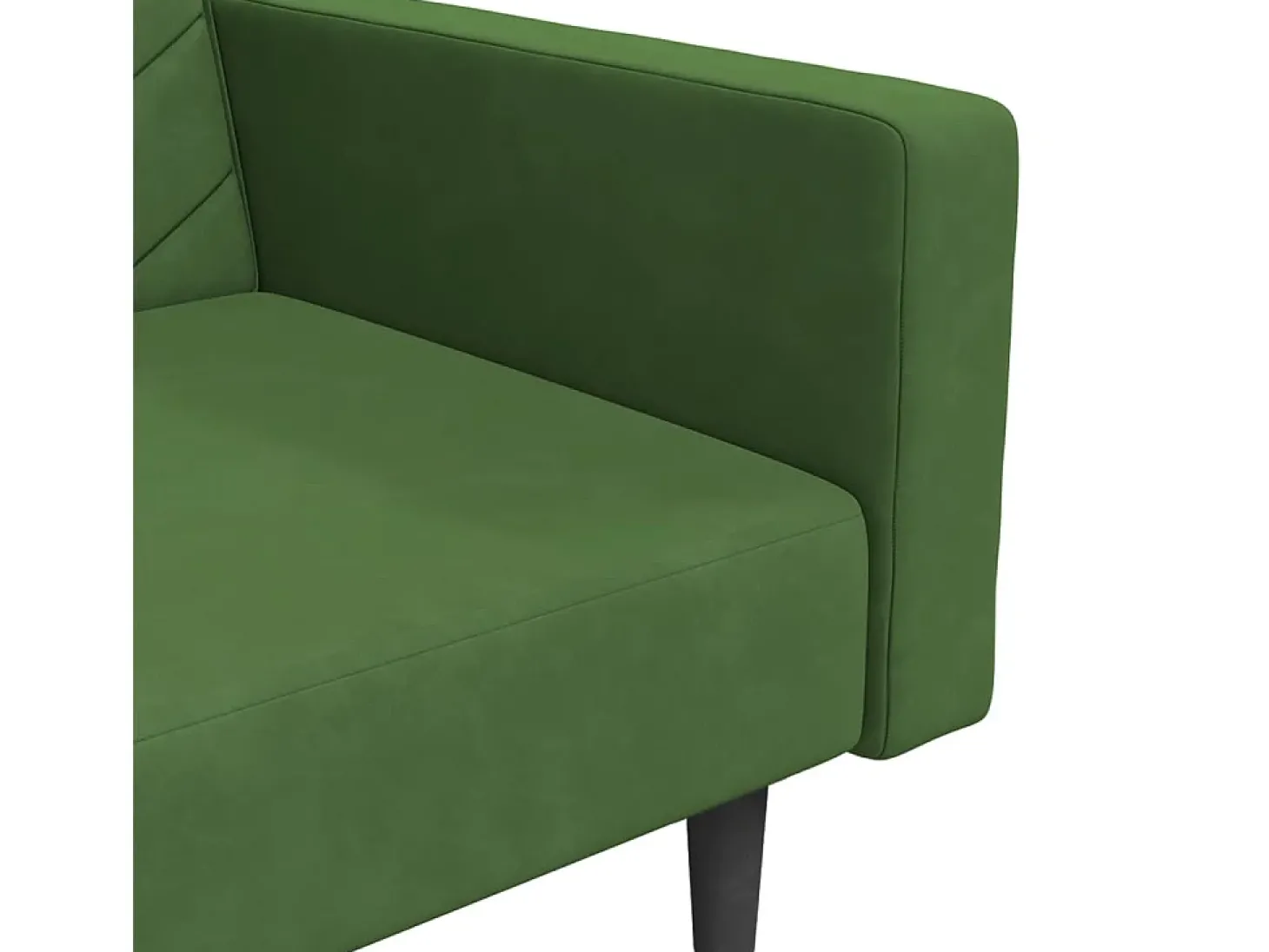 Sofá-cama 2 lugares com duas almofadas veludo verde-escuro
