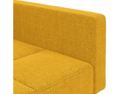 Sofá-cama 2 lugares com duas almofadas tecido amarelo