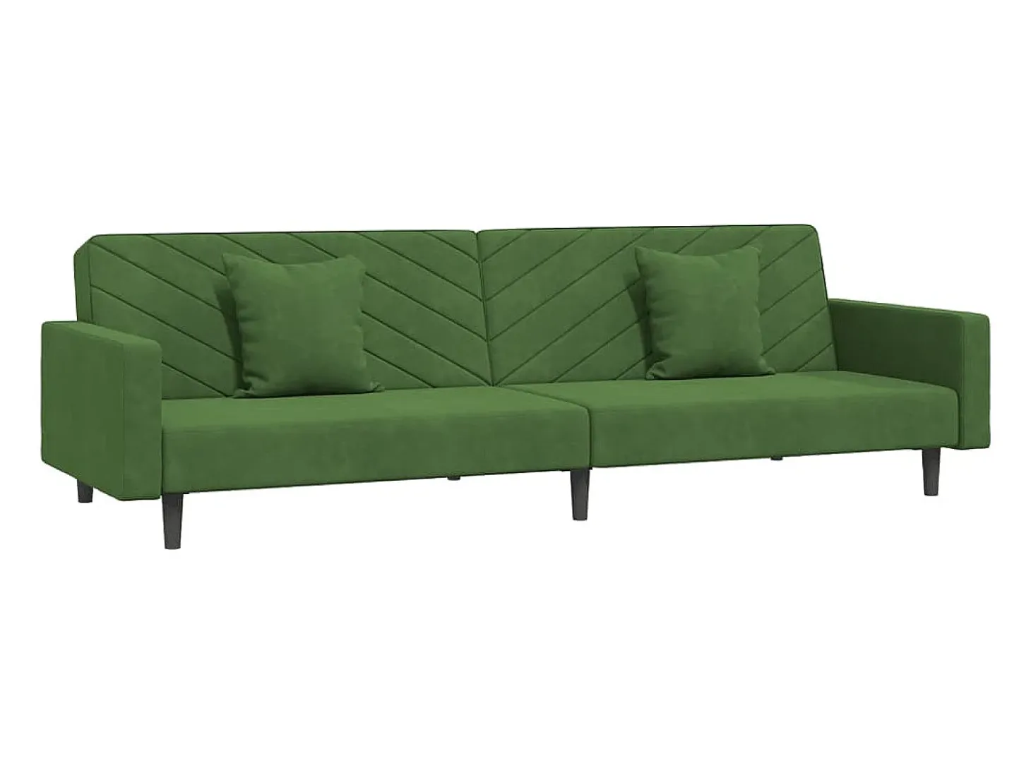 Sofá-cama 2 lugares com duas almofadas veludo verde-escuro PT578613