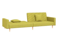 Sofá-cama 2 lugares com duas almofadas tecido verde