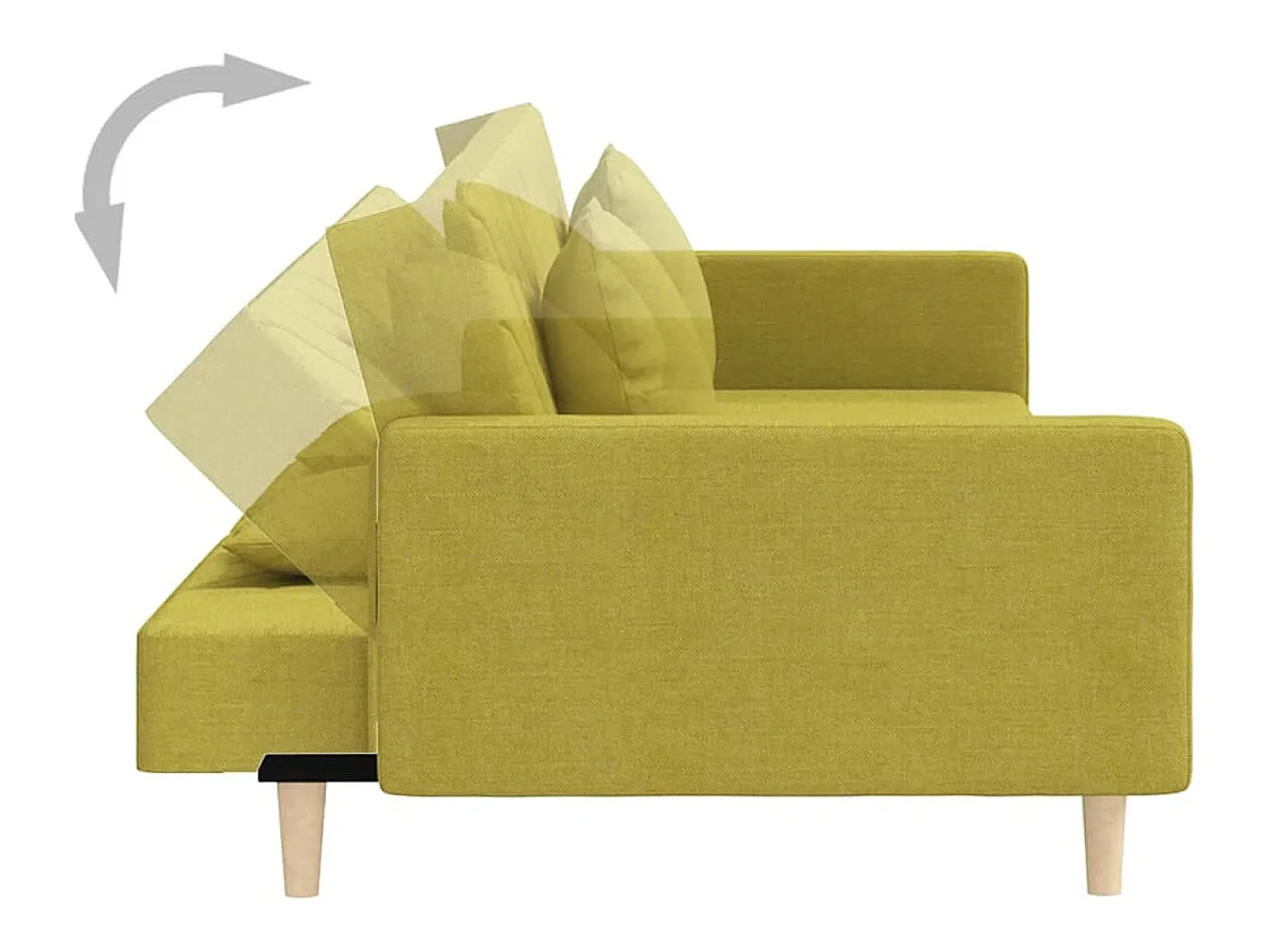 Sofá-cama 2 lugares com duas almofadas tecido verde