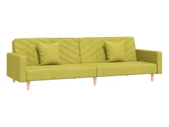 Sofá-cama 2 lugares com duas almofadas tecido verde