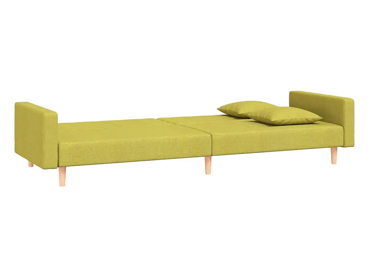 Sofá-cama 2 lugares com duas almofadas tecido verde