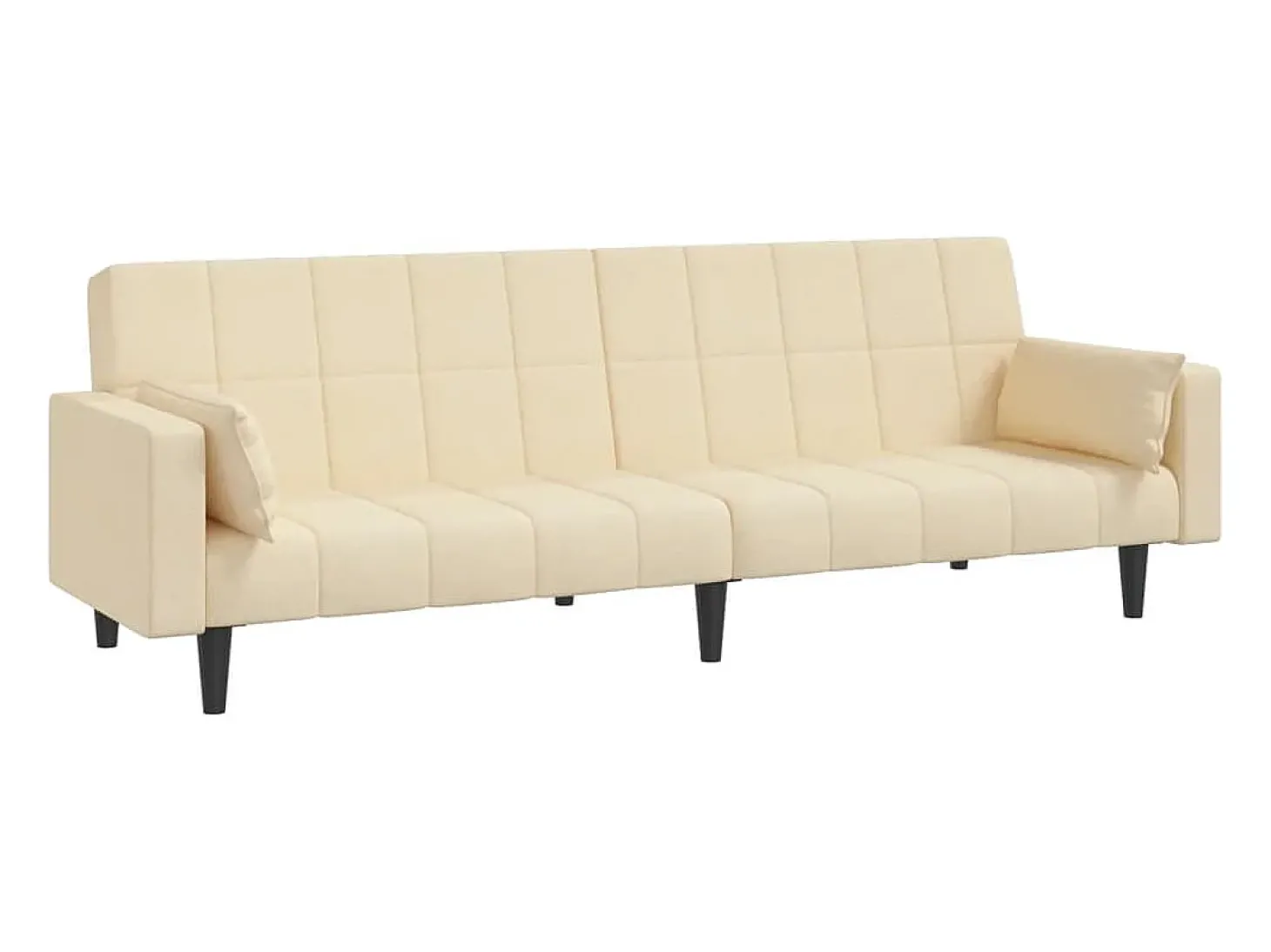 Sofá-cama 2 lugares com duas almofadas tecido cor creme PT799450