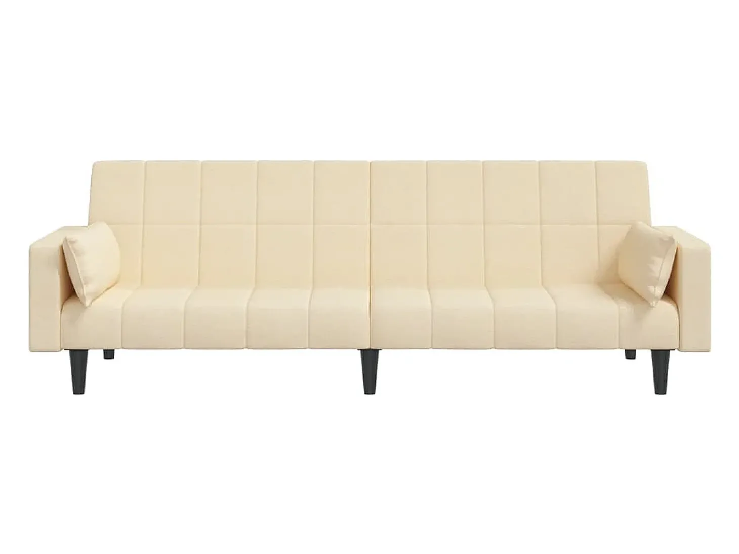 Sofá-cama 2 lugares com duas almofadas tecido cor creme PT799450