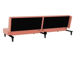 Sofá-cama 2 lugares com duas almofadas veludo rosa