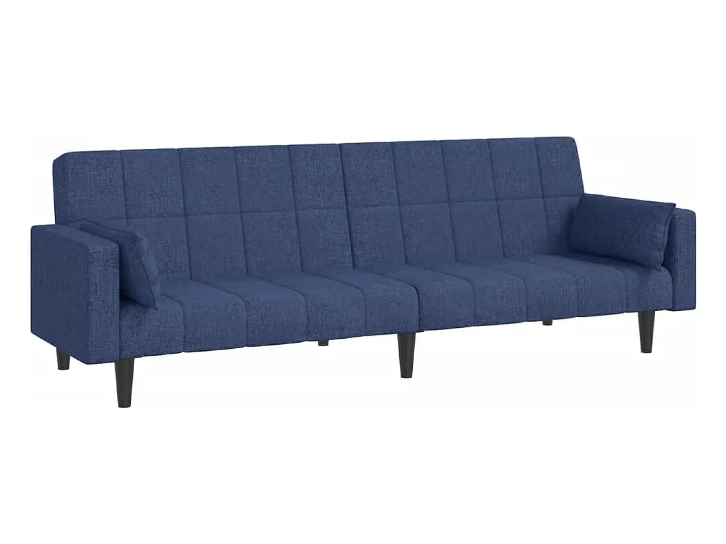 Sofá-cama 2 lugares com duas almofadas tecido azul PT362681