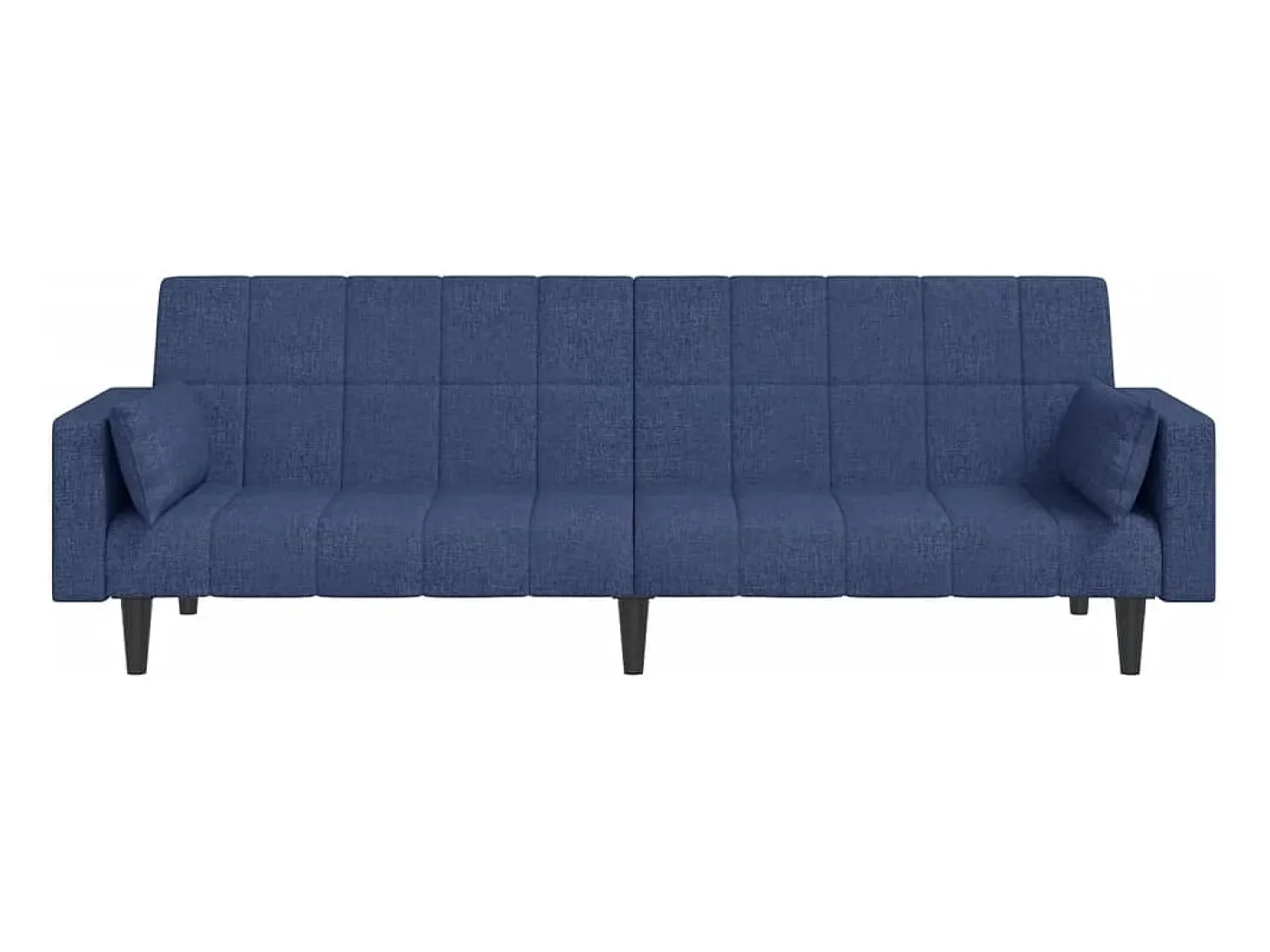 Sofá-cama 2 lugares com duas almofadas tecido azul PT362681
