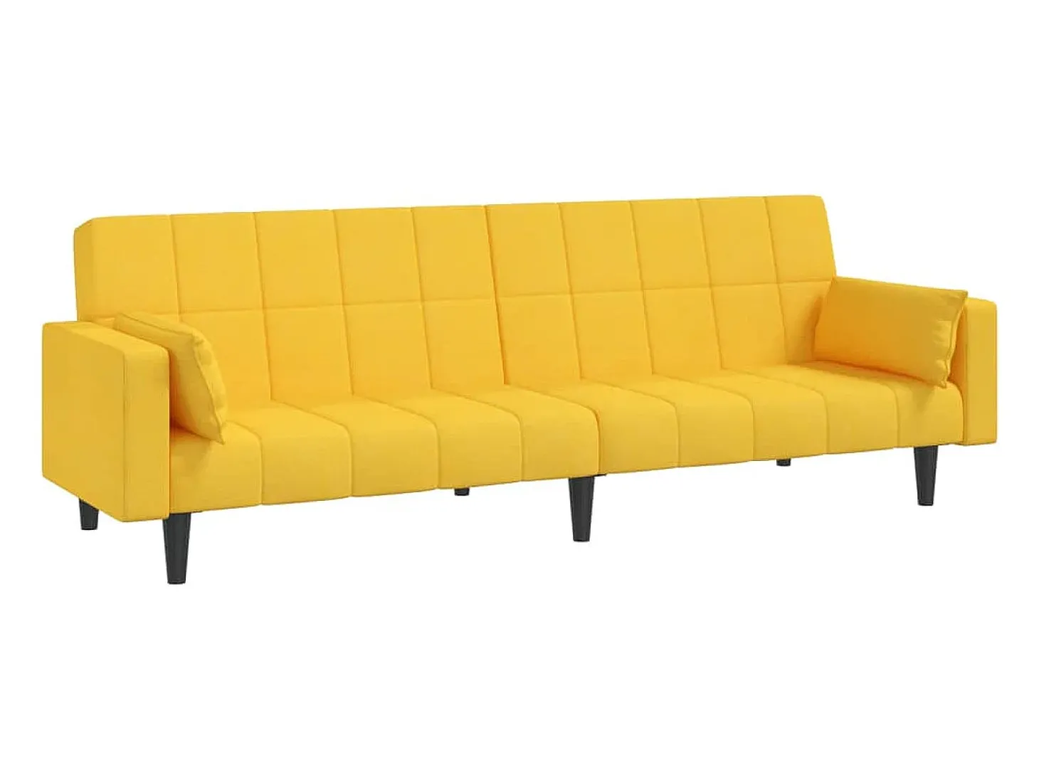 Sofá-cama 2 lugares com duas almofadas tecido amarelo PT823782