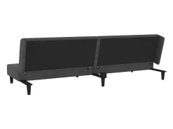 Sofá-cama 2 lugares com duas almofadas veludo cinzento-escuro