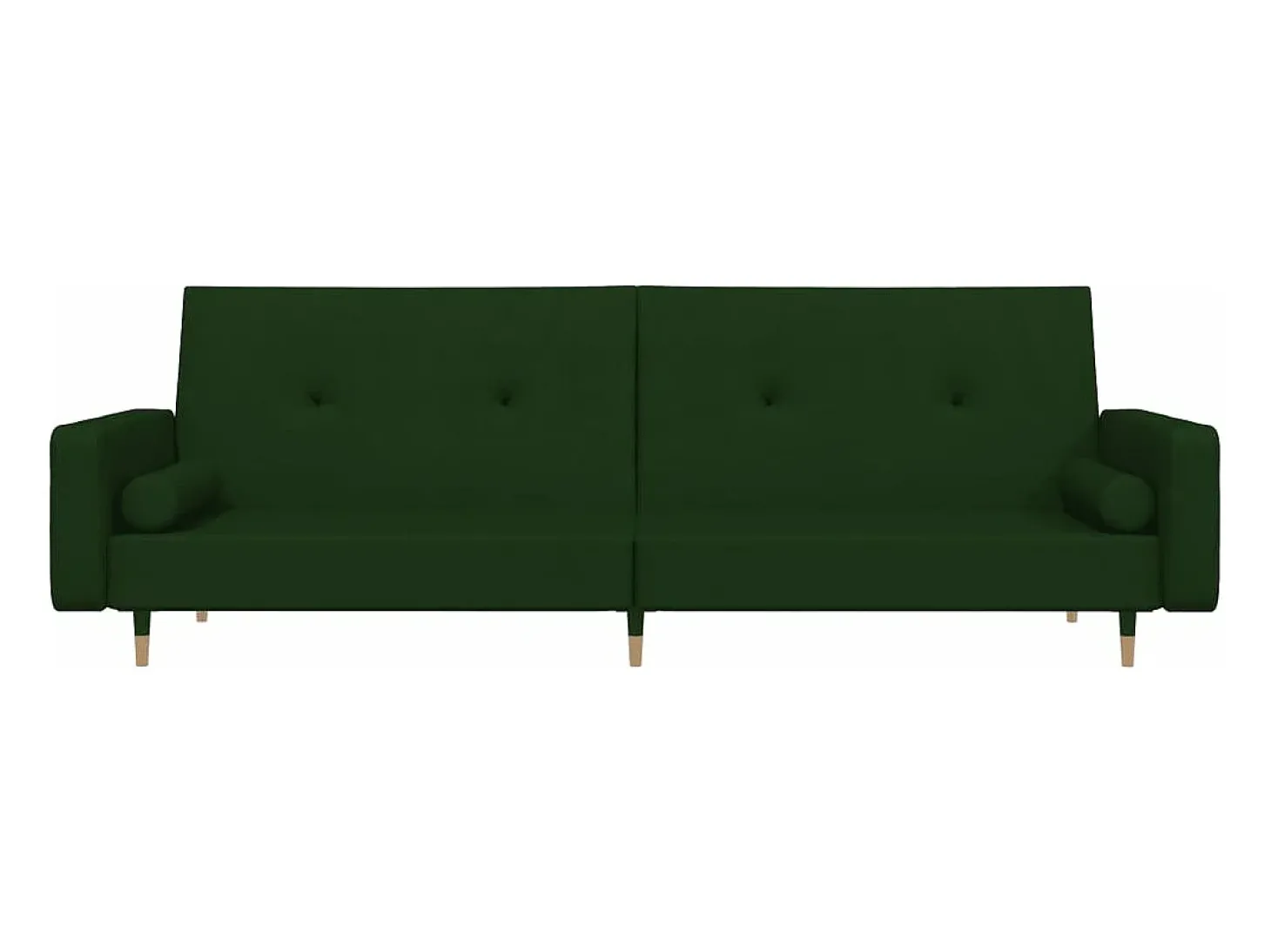 Sofá-cama 2 lugares com duas almofadas veludo verde-escuro PT378903