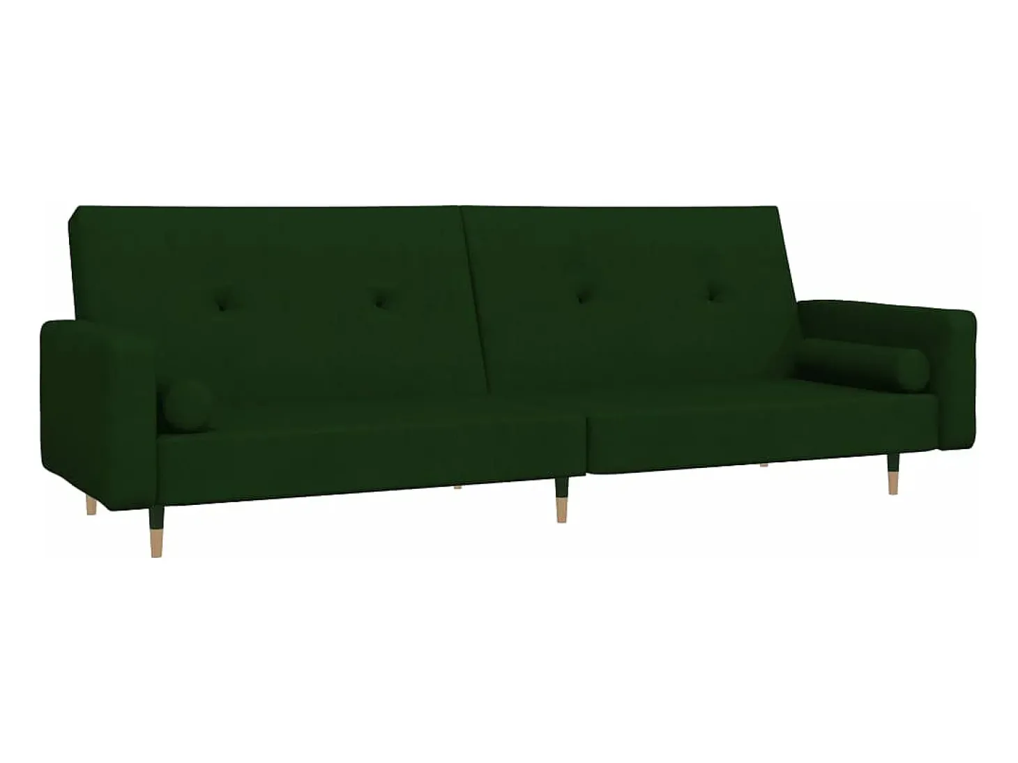 Sofá-cama 2 lugares com duas almofadas veludo verde-escuro PT378903