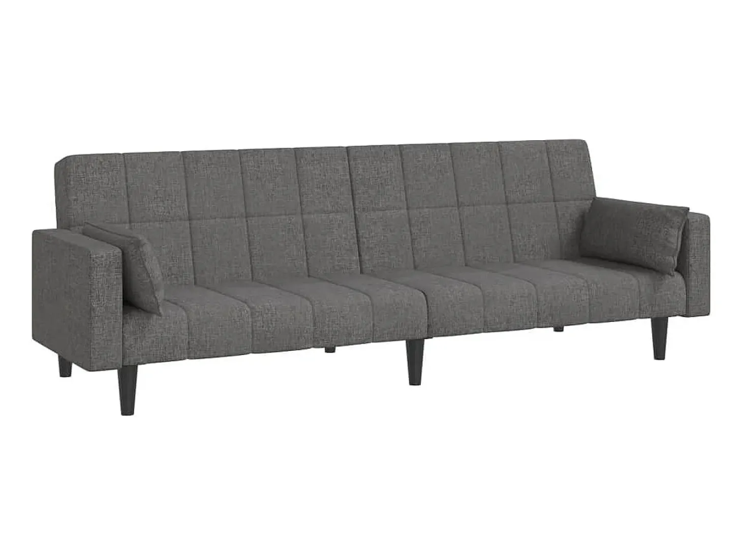 Sofá-cama 2 lugares com duas almofadas tecido cinzento-claro PT254435