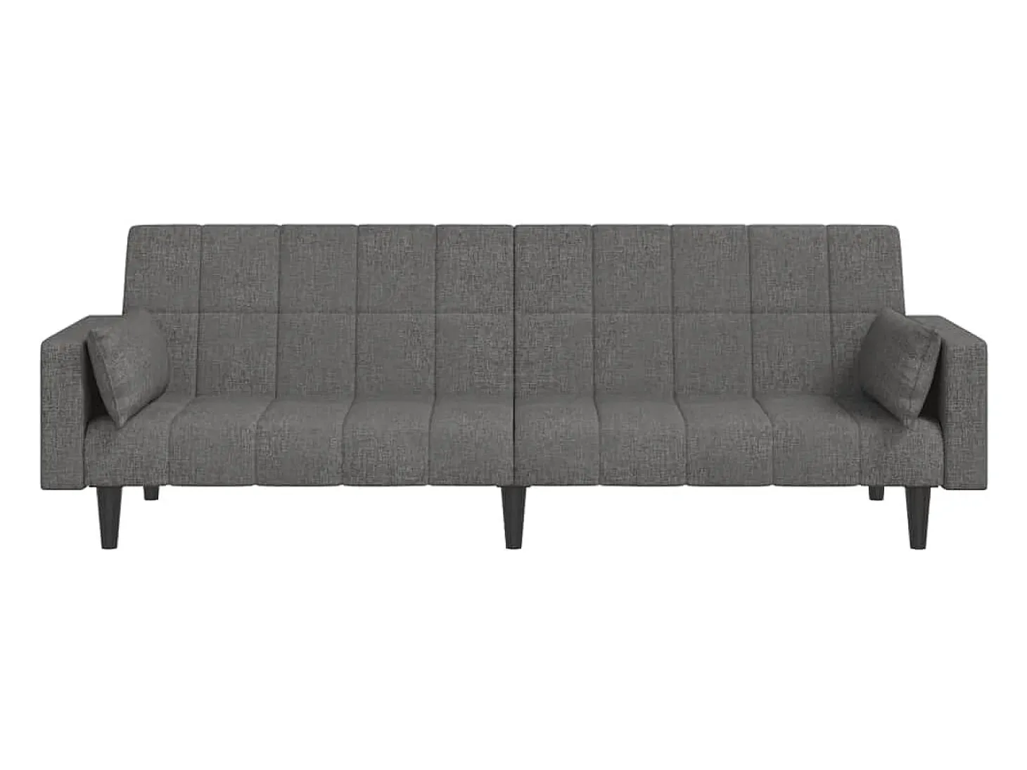 Sofá-cama 2 lugares com duas almofadas tecido cinzento-claro PT254435