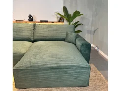 Sofá-cama 3 lugares Verde Abeto - chaise reversível lado direito/esquerdoche com arrumação integrada (269 x 158 x 96 cm) - LAUREN