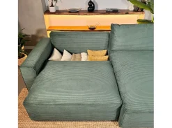 Sofá-cama 3 lugares Verde Abeto - chaise reversível lado direito/esquerdoche com arrumação integrada (269 x 158 x 96 cm) - LAUREN