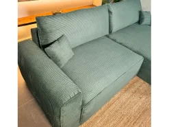 Sofá-cama 3 lugares Verde Abeto - chaise reversível lado direito/esquerdoche com arrumação integrada (269 x 158 x 96 cm) - LAUREN