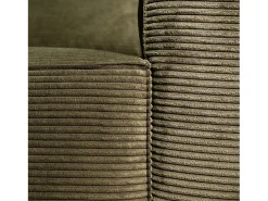 Sofá-cama 3 lugares Verde Floresta - chaise reversível lado direito/esquerdoche com arrumação integrada (269 x 158 x 96 cm) - LAUREN