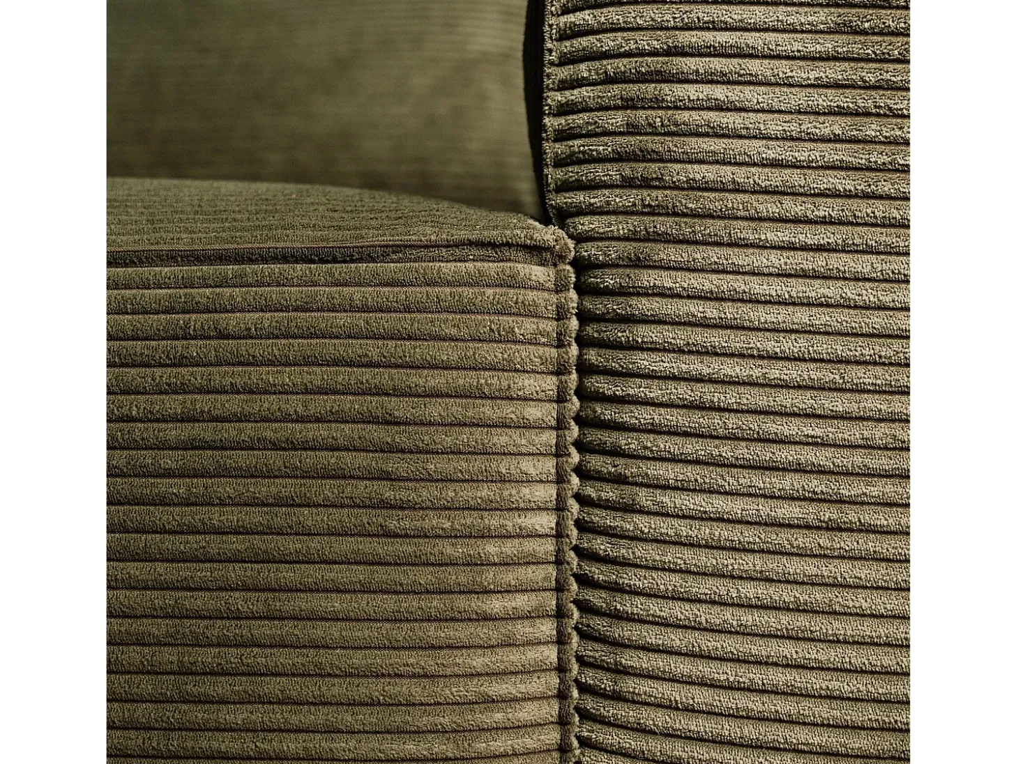 Sofá-cama 3 lugares Verde Floresta - chaise reversível lado direito/esquerdoche com arrumação integrada (269 x 158 x 96 cm) - LAUREN