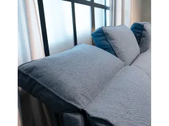 Sofá-cama 3 places Azul - chaise longue reversível lado direito/esquerdoche com arrumação integrada (248,5 x 117 x 103 cm) - HARPER