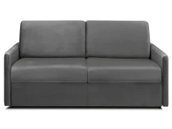 Sofá-cama abertura rápida 3 lug. colchão de 14cm veludo cinza CALIFE