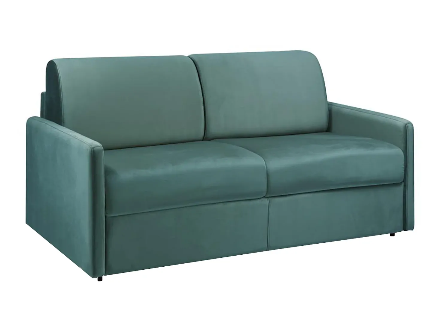 Sofá-cama abertura rápida 3 lug. colchão de 22 cm veludo verde CALIFE