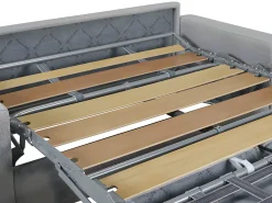 Sofá-cama abertura rápida 3 lugares colchão de 22 cm veludo azul CALITO