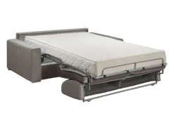 Sofá-cama abertura rápida 3 lug. colchão de 22 cm veludo bege CALITO