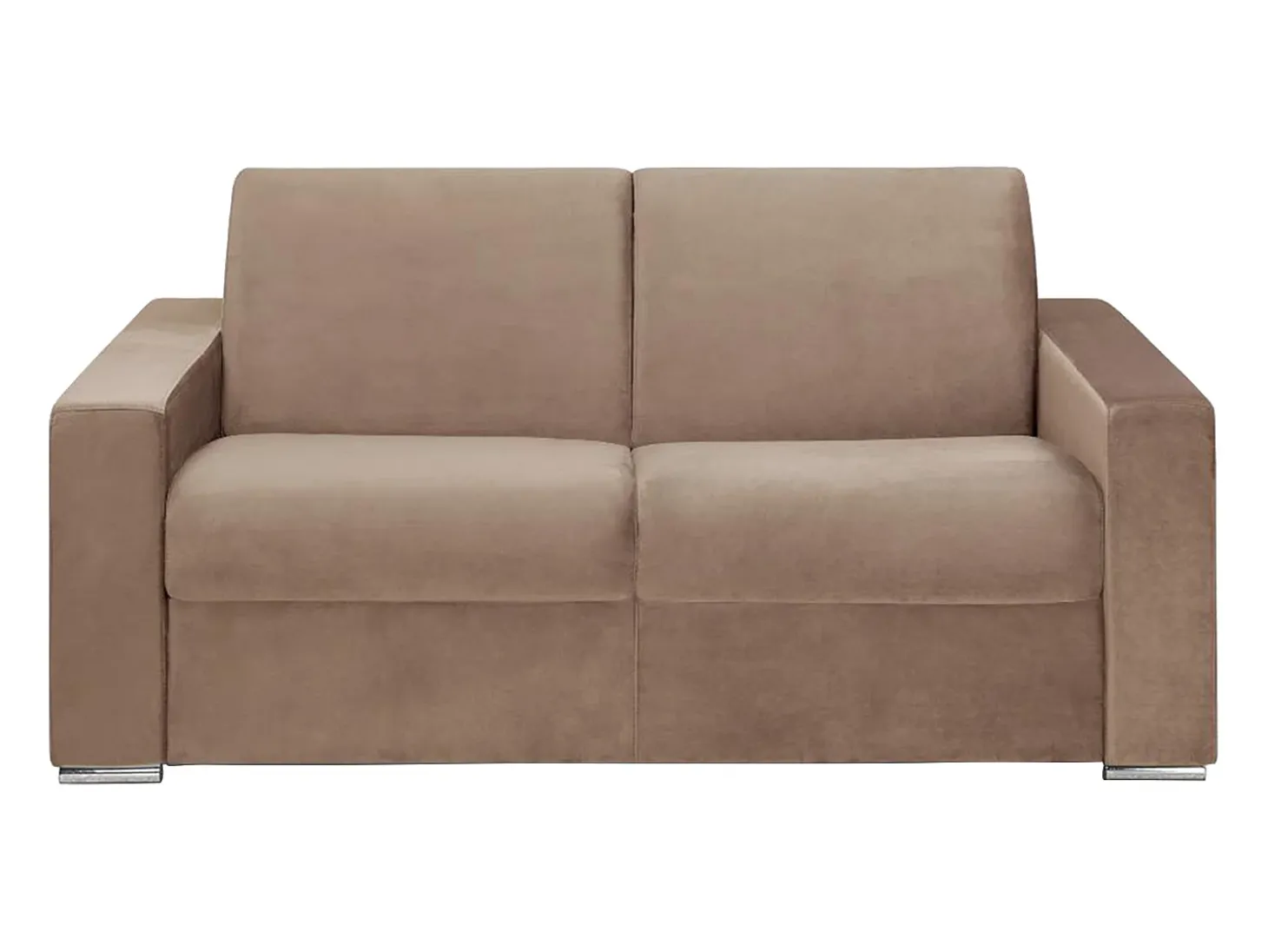 Sofá-cama abertura rápida 2 lug. colchão de 22cm veludo bege CALITO