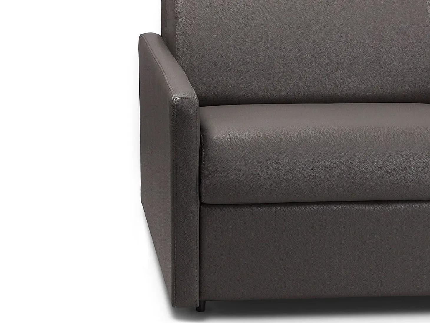 Sofá-cama abertura rápida couro sintético cinza assento com assento de memória de forma 140 cm colchão 14 cm CALIFE