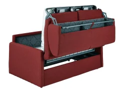 Sofá-cama abertura rápida em tecido vermelho assento memória de forma 120 cm colchão 18 cm CALIFE
