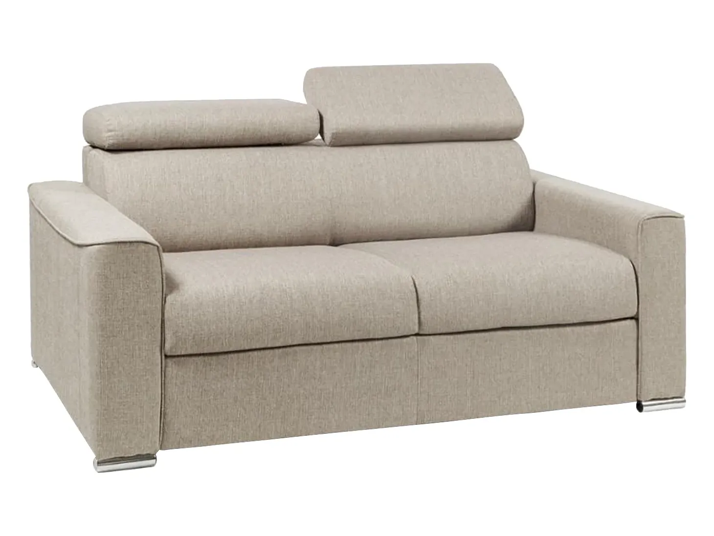 Sofá-cama abertura rápida em tecido bege assento memória de forma 120 cm colchão 14 cm VIZIR