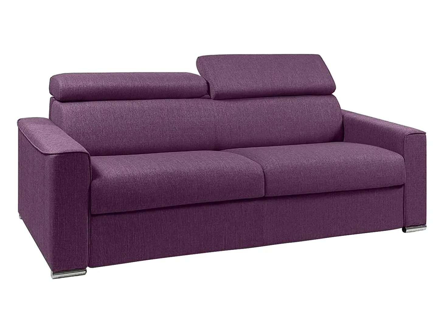 Sofá-cama abertura rápida em tecido roxo assento com assento de memória de forma 160 cm colchão 18 cm VIZIR