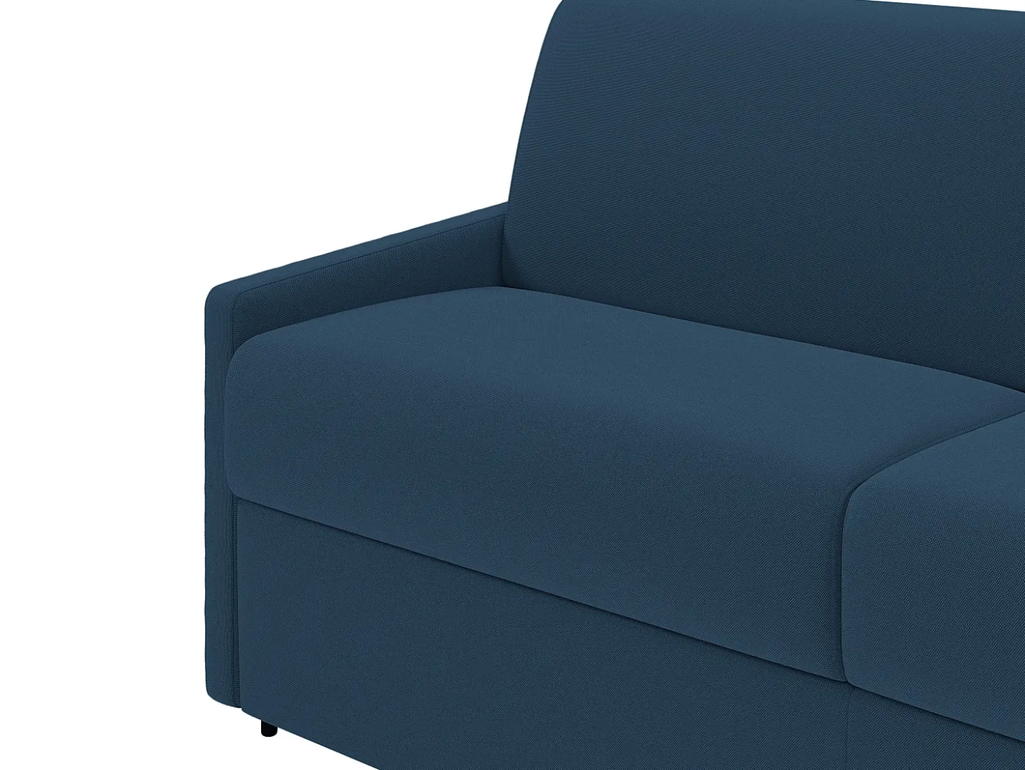 Sofá-cama abertura rápida em tecido azul noite com assento com assento de memória de forma 140 cm colchão 22 cm CALIFE