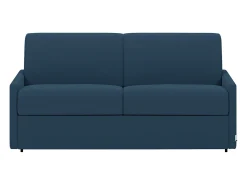 Sofá-cama abertura rápida em tecido azul noite com assento com assento de memória de forma 140 cm colchão 22 cm CALIFE