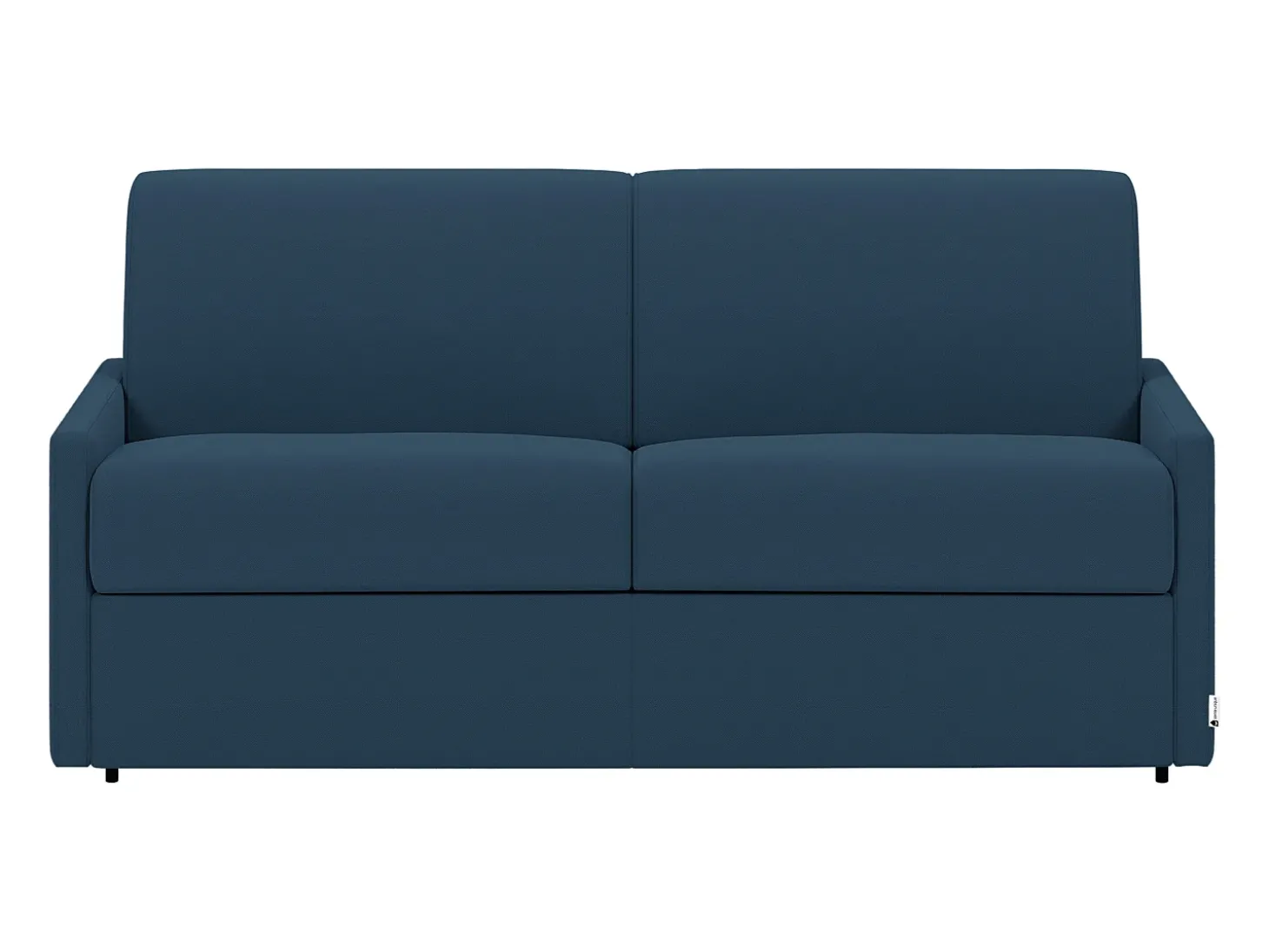 Sofá-cama abertura rápida em tecido azul noite com assento com assento de memória de forma 140 cm colchão 22 cm CALIFE