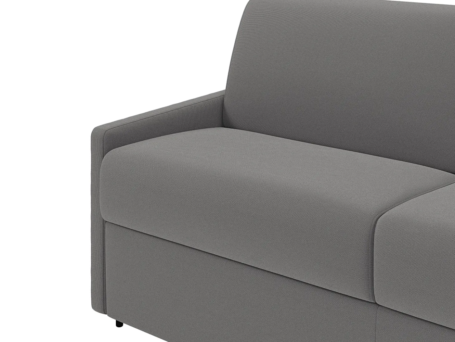Sofá-cama abertura rápida em tecido cinza claro com assento de memória de forma 120 cm colchão de 22 cm CALIFE