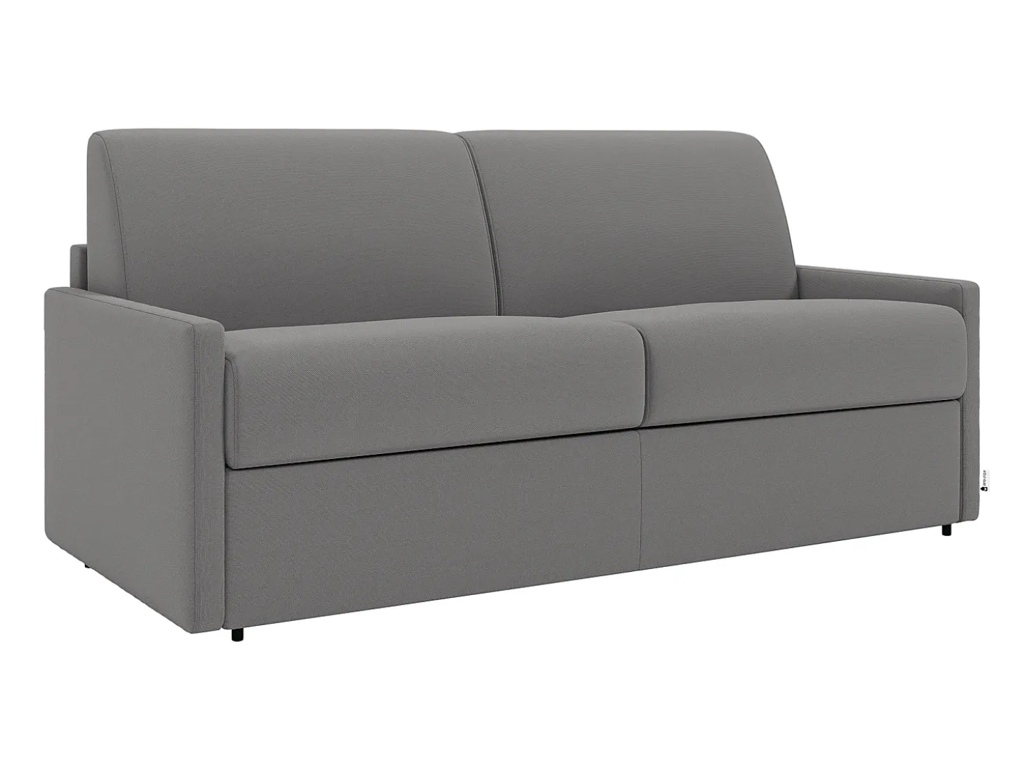 Sofá-cama abertura rápida em tecido cinza claro com assento de memória de forma 120 cm colchão de 22 cm CALIFE
