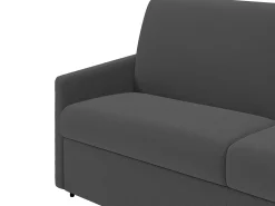 Sofá-cama abertura rápida em tecido cinza assento com assento de memória de forma 160 cm colchão 18 cm CALIFE