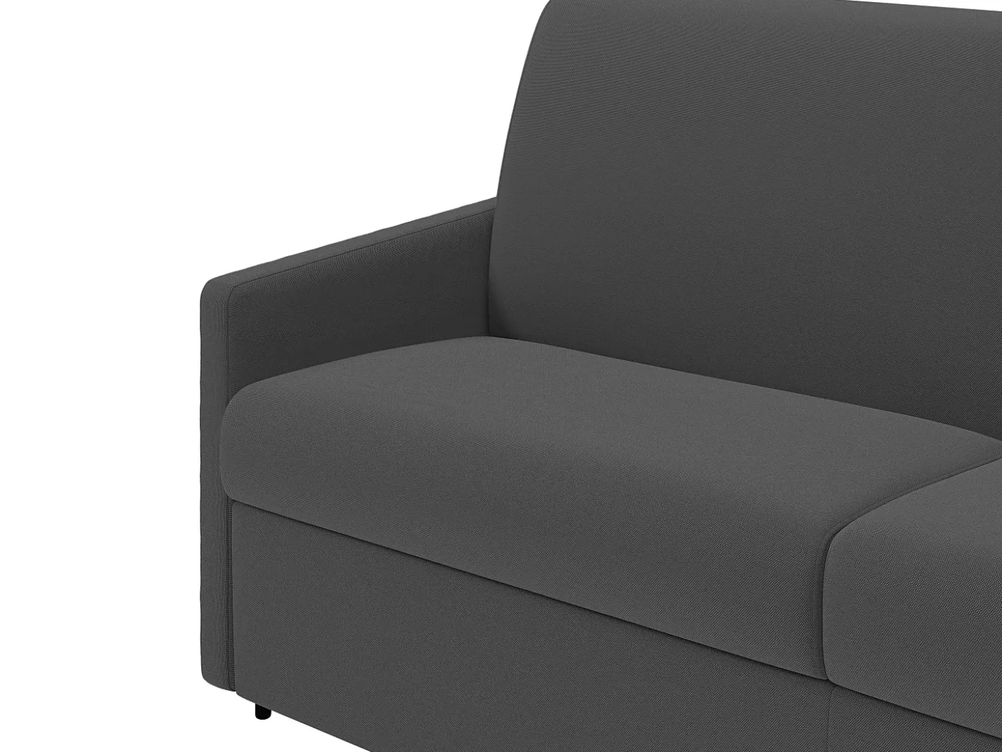 Sofá-cama abertura rápida em tecido cinza assento com assento de memória de forma 160 cm colchão 18 cm CALIFE