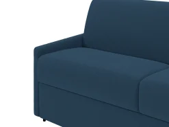Sofá-cama abertura rápida em tecido azul-noite assento com assento de memória de forma 120 cm colchão 22 cm CALIFE