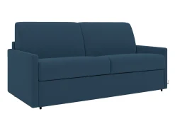 Sofá-cama abertura rápida em tecido azul-noite assento com assento de memória de forma 120 cm colchão 22 cm CALIFE