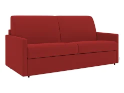 Sofá-cama abertura rápida em tecido vermelho com assento de memória de forma 120 cm colchão 14 cm CALIFE