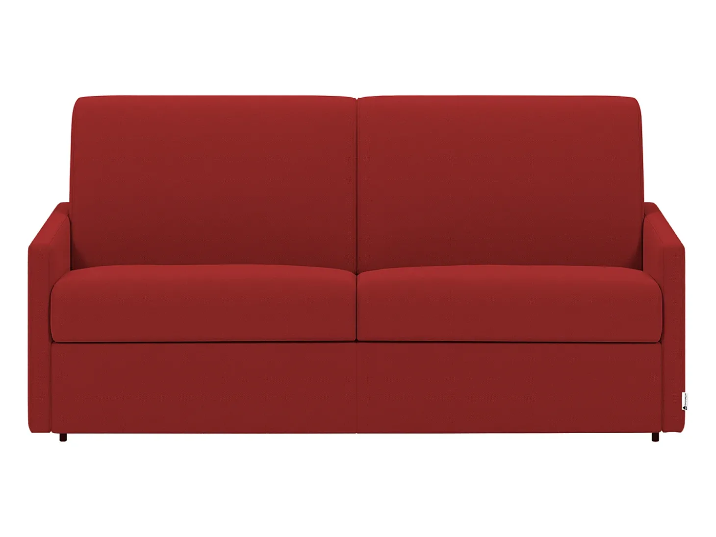 Sofá-cama abertura rápida em tecido vermelho com assento de memória de forma 120 cm colchão 14 cm CALIFE