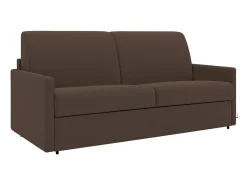 Sofá-cama abertura rápida em tecido castanho assento com assento de memória de forma 120 cm colchão 14 cm CALIFE