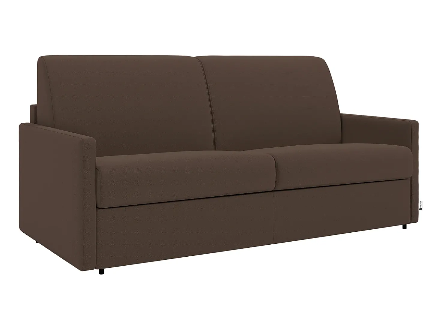Sofá-cama abertura rápida em tecido castanho assento com assento de memória de forma 120 cm colchão 14 cm CALIFE