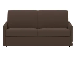 Sofá-cama abertura rápida em tecido castanho assento com assento de memória de forma 120 cm colchão 14 cm CALIFE