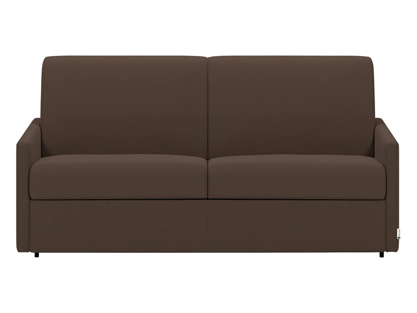 Sofá-cama abertura rápida em tecido castanho assento com assento de memória de forma 120 cm colchão 14 cm CALIFE