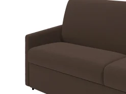 Sofá-cama abertura rápida em tecido castanho assento com assento de memória de forma 120 cm colchão 14 cm CALIFE